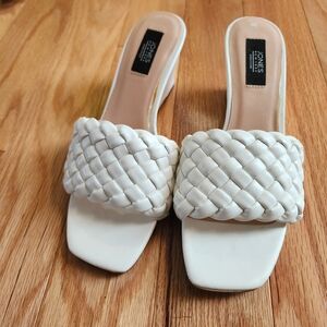 Jones New York White Braided Mules